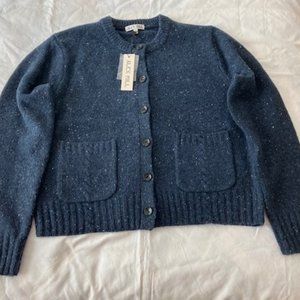 NWT Alex Mill Francis navy donegal cardigan womens sz L